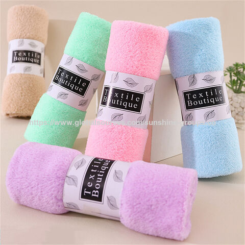 Toalha de lã de coral de alta densidade, produção no atacado, absorvente de água, sem fiapos, corte de lã, embalagem de faixa, toalha de presente