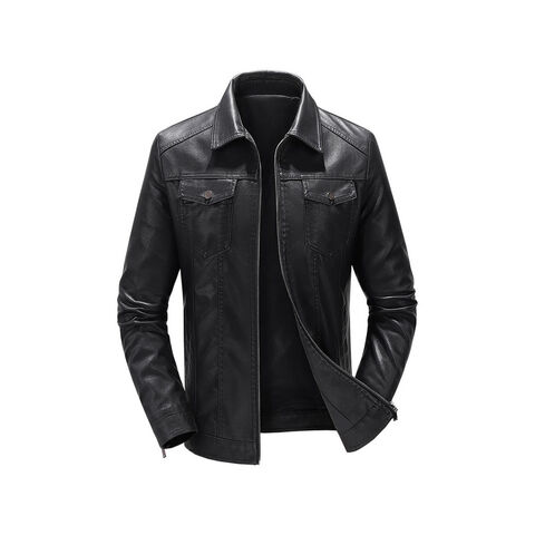 Jaket Biker Slim Fit Pria Baru 2025 Gaya Korea Trendi Jaket Kulit Lapisan Plush Musim Gugur Musim Dingin Musim Semi for sale at factory direct price