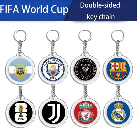 Llavero acrílico con el logo del emblema de equipos de fútbol de la Copa Mundial de Fútbol 2026 de los mejores clubes, artículo de regalo de suministro transfronterizo