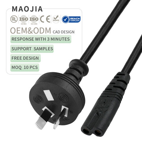 1,2 m schwarzes AU H05VV-F 3G*0,75mm2 AC-Netzkabel AS/NZS 3112 2-poliger Stecker auf IEC 60320 C7 Buchse Abbildung 8 Stromkabel