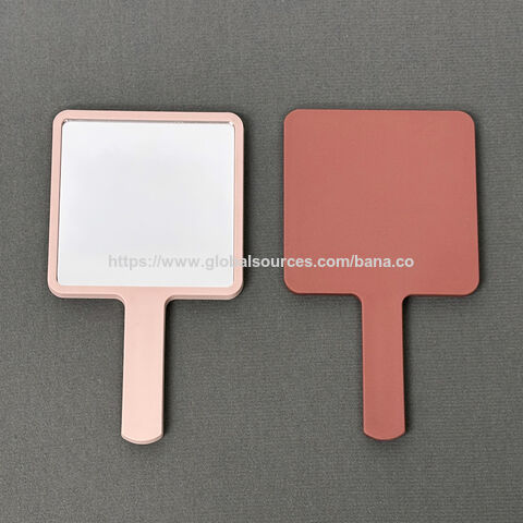 Miroir de Poche Cosmétique avec Logo Privé, Carré, avec Poignée, Compact, Miroir de Maquillage Cosmétique en Gros, Vente Chaude