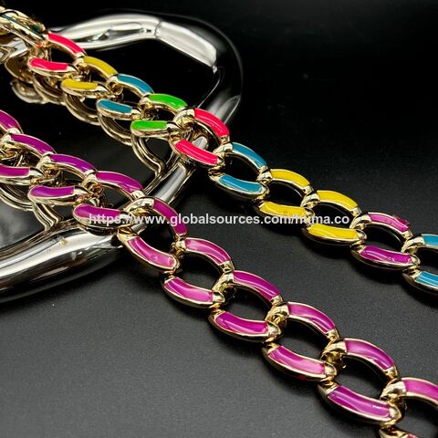 Cadenas acrílicas de colores de venta caliente, cadenas gruesas hip-hop, collares de cadena DIY, pulseras