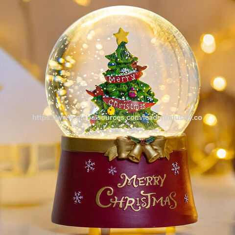 Globo de Neve de Natal de 100mm com Luz LED e Glitter de Água, Árvore de Natal - Fábrica BSCI for sale at factory direct price