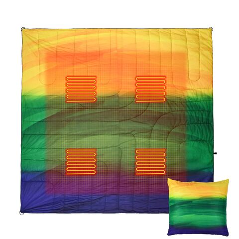 Juego de Manta de Viaje y Almohada, Manta de Picnic con Empaque Integrado, Bolso de Playa que se Transforma en Manta