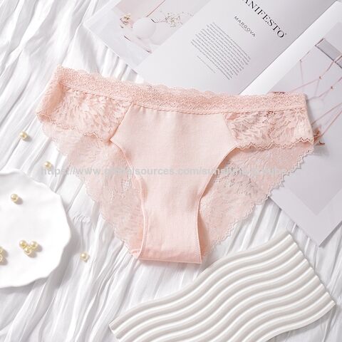 Bragas triangulares de encaje para mujer - Ropa interior femenina cómoda y transpirable, sin costuras, calado estilo francés