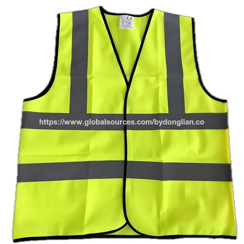 Colete de segurança amarelo de alta visibilidade personalizado com faixas refletoras e logotipo for sale at factory direct price