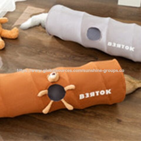 Túnel reto dobrável para animais de estimação com desenho animado, brinquedos para gatos e cães, autoentretenimento, companhia de treinamento para gatos e coelhos for sale at factory direct price