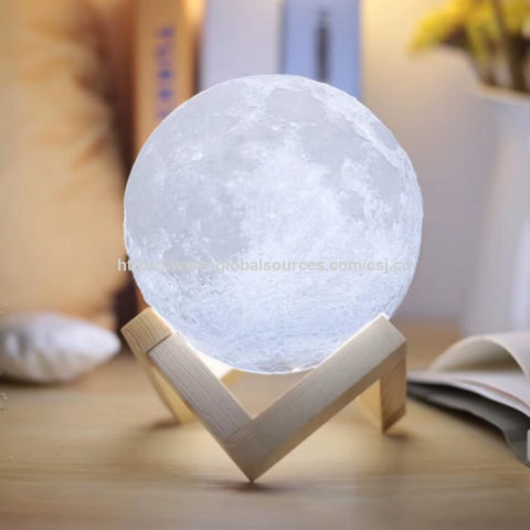 Lámpara de Noche LED 3D Luna Portátil con Control Táctil USB 15cm para Dormitorio - Luz Lunar