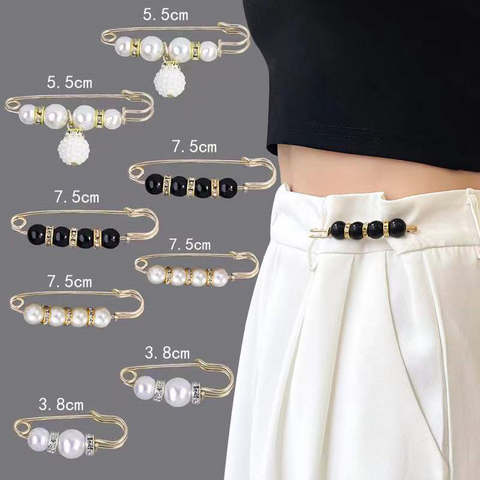 Broche de Mode avec Perles et Éléments en Cristal pour Ajuster les Vêtements et la Taille - Broches pour Pantalons pour Femmes en Gros