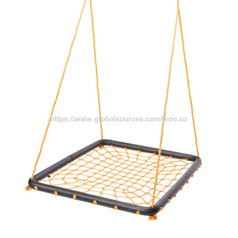 Columpio de Red para Árbol, Interior/Exterior, para Niños, Columpio Cuadrado de Cuerda, Cama Colgante, Asiento de Columpio, Juguete Infantil