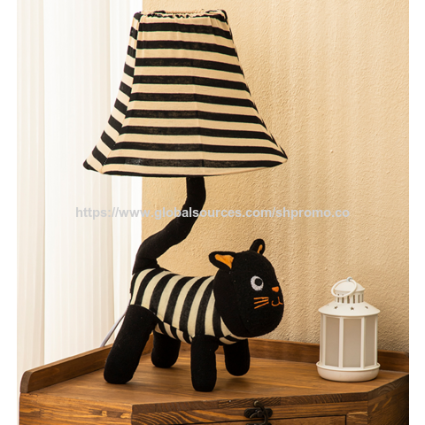 Lámpara de Gato de Peluche a Rayas: Acento Moderno para la Habitación - Iluminación Decorativa para el Hogar al por Mayor
