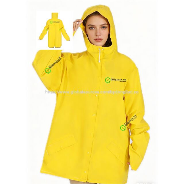 Europäischer Standard Damen Regenmantel Gelb Wasserdicht Atmungsaktiv PU Regenjacke für Radfahren Reiten Wandern for sale at factory direct price