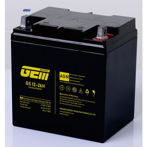 Bateria AGM 12V 26Ah de Fábrica para Armazenamento, Bateria de Ciclo Profundo