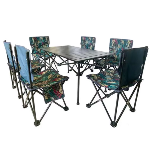 Mesa de Picnic Plegable para Camping al Aire Libre con 7 Sillas - Construcción Ligera y Duradera for sale at factory direct price