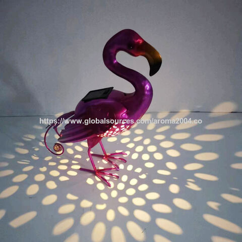 Estatua de pájaro de metal a precio de fábrica, luz nocturna solar para exteriores, decoración de jardín para patio, adorno de césped para exteriores