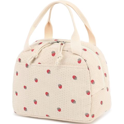Lunch Bag For Women Men Cute Corduroy Lunch Tote Bags Reusable ...