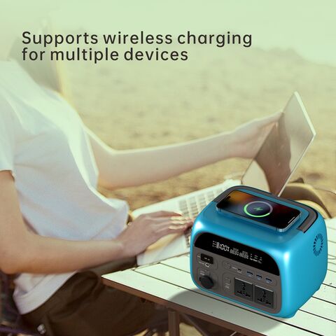 Estação de Energia Portátil 500W para Camping, Casa, Backup de Emergência, Armazenamento de Energia, À Prova D'Água, Alça, Display LED, Power Banks 300W