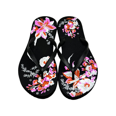 Bosirui Mode Blumenmuster Flip-Flops Hausschuhe Outdoor Damen Strand Custom Großhandel Damen Strand Flip Flops Custom Flip Flops