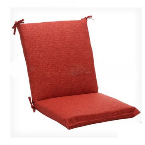 Coussin Rouge Imperméable pour Assise et Dossier de Chaise de Salle à Manger d'Extérieur