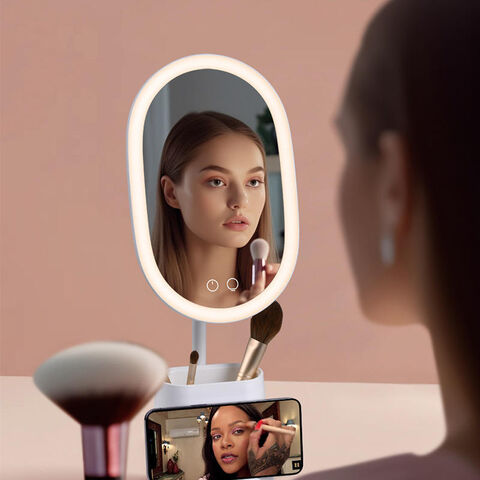 Multifunktionaler intelligenter Make-up-Spiegel 2025 mit kabelloser Ladefunktion, Touch-Nachtlicht, ABS-Fülllicht für Schlafzimmer-Schminktisch for sale at factory direct price