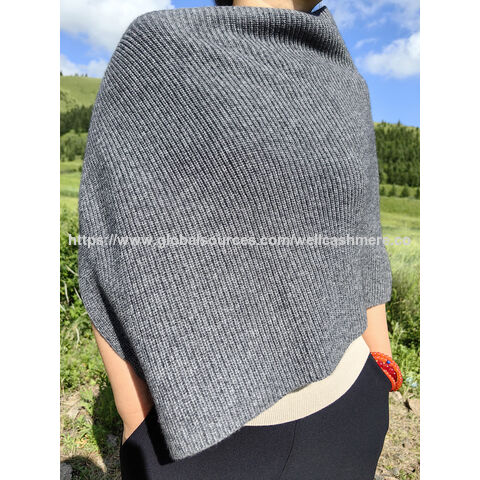 Damenmode Rippstrick Poncho Cape im Großhandel