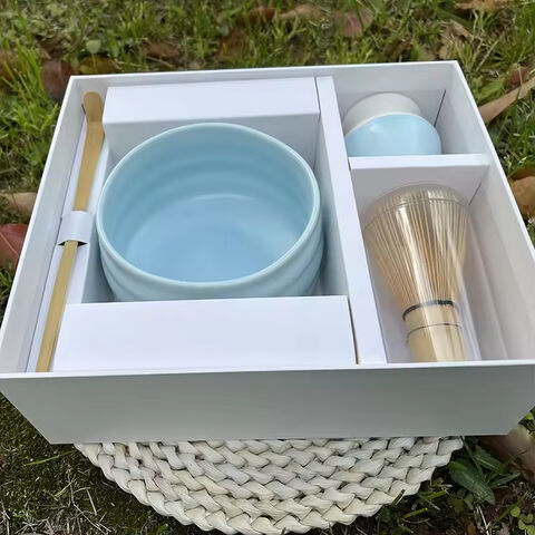 Individuelles Matcha-Besen-Set, Matcha-Set, Bambusschale, Rosa Matcha-Set