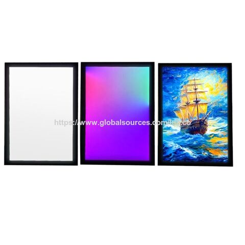 Boîte Lumineuse Publicitaire LED RGB à Cadre Clic en Aluminium Noir en Gros pour Affiche d'Art Acrylique, Décoration Murale Maison 40x60 A2