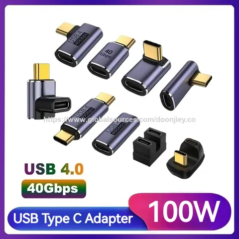 thumbnail interactive-video image 1 of USB 4 Right Angle Adapter – Type C Up/Down 40Gbps, 8K, 100W Charging For Thunderbolt 4/3 1 of 6
