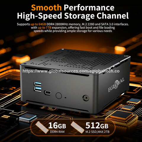 Eglobal I-ntel Strong Xeon E-2186M E-2276M E-2176M Mini PC 1TB NVME SSD Typ-C HDMI DP 4K 60Hz Win 10 Gaming PC Desktop Computer for sale at factory direct price