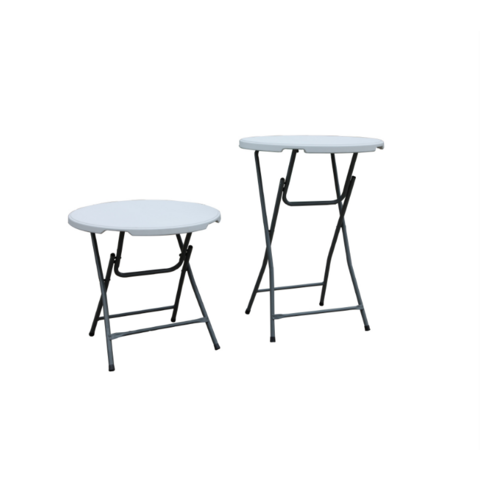 Tragbarer, klappbarer runder Outdoor-Tisch | 80cm, blasgeformter, runder Bartisch | Klappbarer Bistrotisch für Veranstaltungen & Terrassen