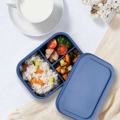 Fabricante Nova lancheira de silicone de qualidade alimentar, caixa de conservação fresca para aquecimento, caixa de armazenamento, lancheira selada com compartimentos para casa e escritório for sale at factory direct price