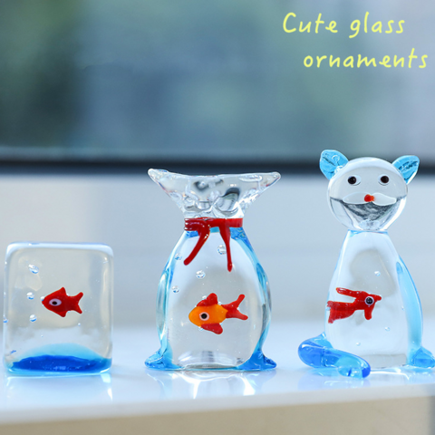 Adorno de Escritorio de Vidrio de Borosilicato Alto con Forma de Ballena, Lindo Pez Oceánico para Pecera con Peces Dorados, Decoración para el Hogar
