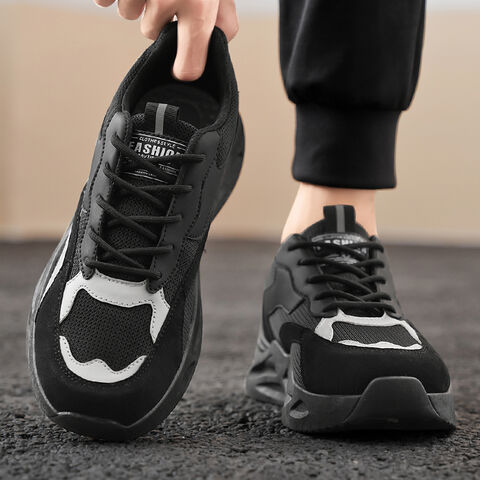 Tênis de Malha com Cadarço e Sola de Alto Rebound para Fitness Urbano, Edição Black for sale at factory direct price