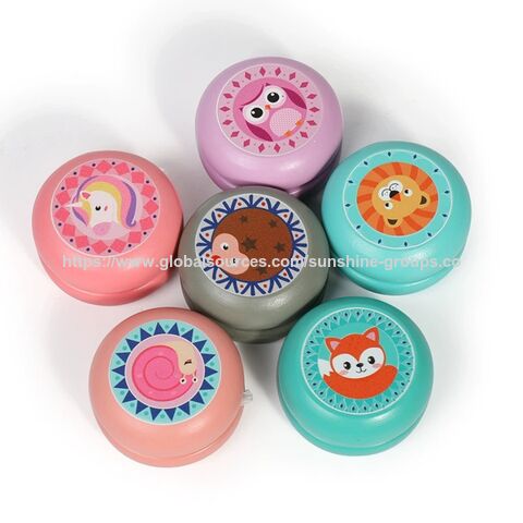 Yo-yo en bois avec motif de dessin animé pour garçons et filles, cadeau, jouet pour enfants, prix d'école primaire - Vente en gros