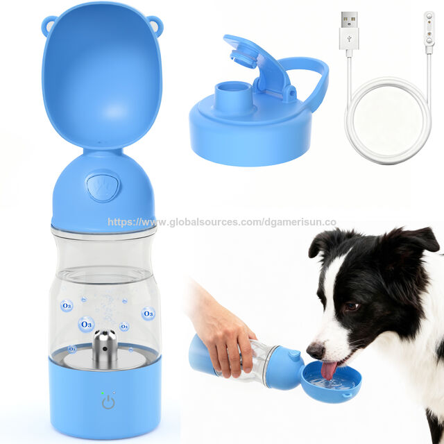 Hundewasserflasche mit Ozonreinigung und Sterilisation, tragbare Welpen-Trinkschale, tragbarer Haustier-Wasserspender, Geschenk für Hunde zum Spazierengehen und Wandern