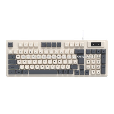 Clavier d'ordinateur USB filaire 94 touches avec pavé numérique, indicateurs de verrouillage, supports pliables, clavier pleine taille pour PC portable