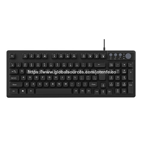 Clavier d'ordinateur USB filaire avec pavé numérique, indicateurs de verrouillage majuscules, bouton de volume, clavier multimédia pour PC portable
