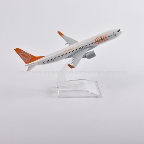 Modèle d'avion réplique moulé sous pression en métal d'alliage de 16 cm - Boeing 737 de Gol Aviation brésilienne - Cadeau de modèle Gol pour la décoration