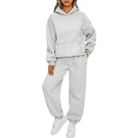 Benutzerdefinierte Damenbekleidung Lässiger, schlichter Hoodie und Jogginghose Damen Activewear Trainingsanzug im Großhandel for sale at factory direct price