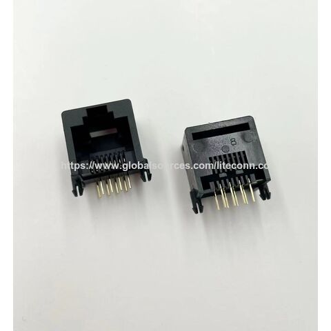 Conector RJ45 Cat5E DIP (Through Hole) com Contatos Banhados a Ouro para Resistência à Corrosão e Conectividade de Rede for sale at factory direct price