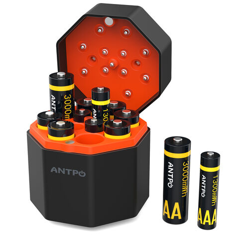 Vente en gros d'usine, ensemble de charge de batteries rechargeables AAA et AA pour voyage, jouets, usage domestique