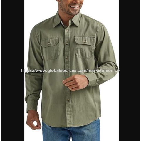 Camisa Clássica de Manga Comprida Tecida para Homem - Camisas sociais formais masculinas por atacado for sale at factory direct price