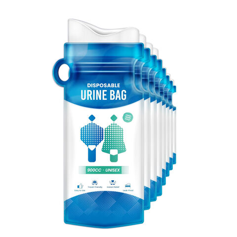 Bolsa de orina desechable, 900 ml, bolsa de orina de viaje de emergencia con asa, apta para adultos y niños for sale at factory direct price