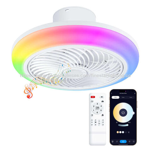 Ventilateur de Plafond Intelligent OEM avec Lumière, Guide d'Air, LED RGBIC & CCT, Contrôle App WiFi, Compatible Google Home Alexa