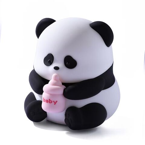 Veilleuse Panda Mignonne, Lampe de Chevet Tactile en Silicone, Décoration de Chambre d'Enfant pour le Soin des Yeux, Éclairage Ambiant pour Chambre d'Étudiant
