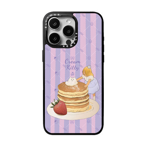 Casing Ponsel 3D Kucing Krim Ellamor untuk Perempuan, Casing Ponsel Magnetik Perlindungan Penuh untuk iPhone 14 15 16 17 Pro Max