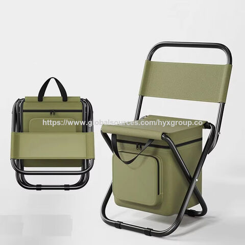 Chaise de Plage Pliante avec Sac Isotherme, Chaise de Pêche Portable d'Extérieur avec Sac à Dos Isotherme et Poignée for sale at factory direct price