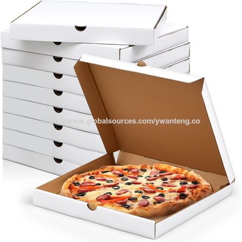 Boîtes à pizza en papier kraft en gros, anti-graisse, conteneur à emporter, parfaites pour les gâteaux faits maison, les biscuits et les produits de boulangerie.