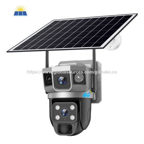 Câmera V380: Câmera de vigilância inteligente sem fio para exterior HD de baixo consumo de energia solar, venda quente transfronteiriça.