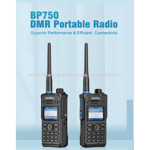 جهاز لاسلكي BP750 IP68 بتقنية DMR ثنائي الاتجاه بالكامل مع نظام تحديد المواقع GPS وبلوتوث - جهاز لاسلكي رقمي احترافي DMR